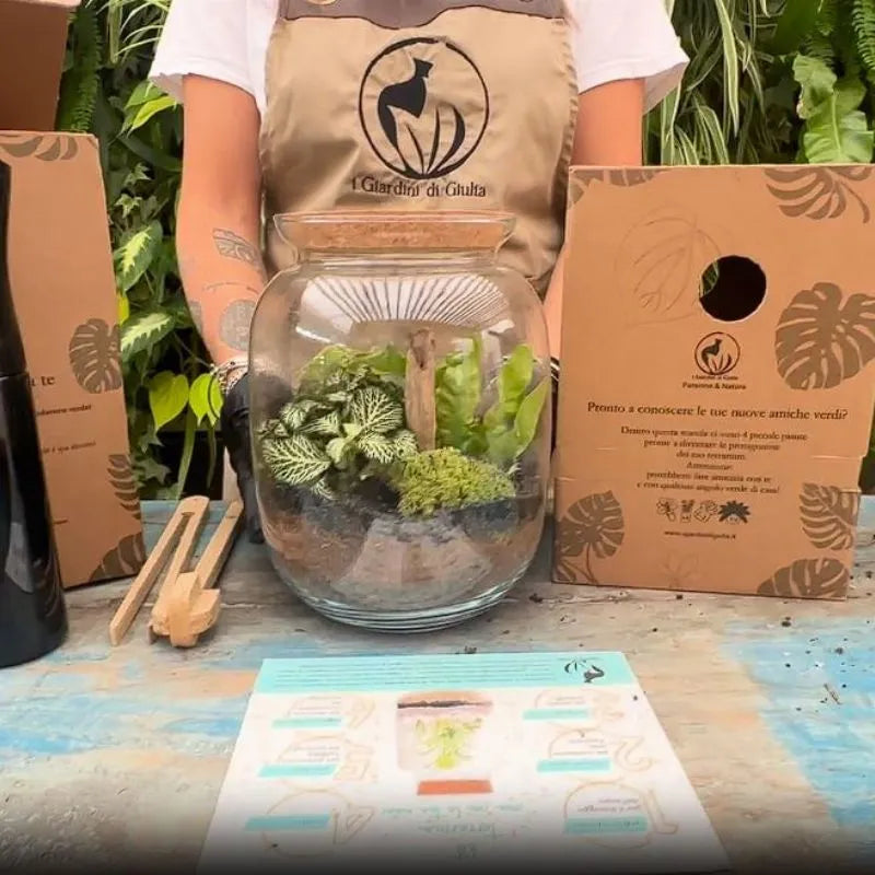 Kit Terrarium Grande Ø18 × 25 cm – Extra, Senza Piante | Made in Italy