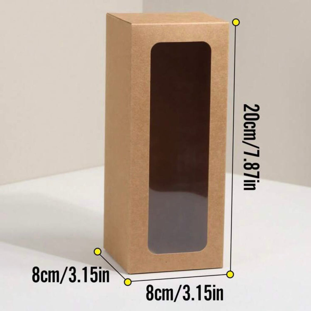 Set 5 Scatoline per Bomboniere 8cm x 8cm x 20cm con finestra trasparente
