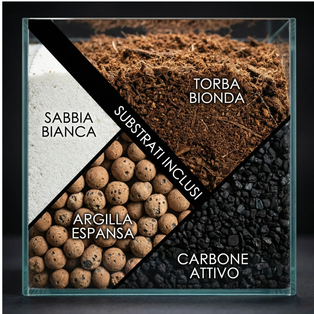 Kit Terrarium Lamparium Grande con piante verdi